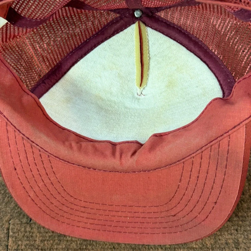 Vintage Sportco Echo Valley Trucker Hat Red Mesh Snapback Mountain Graphic Cap
